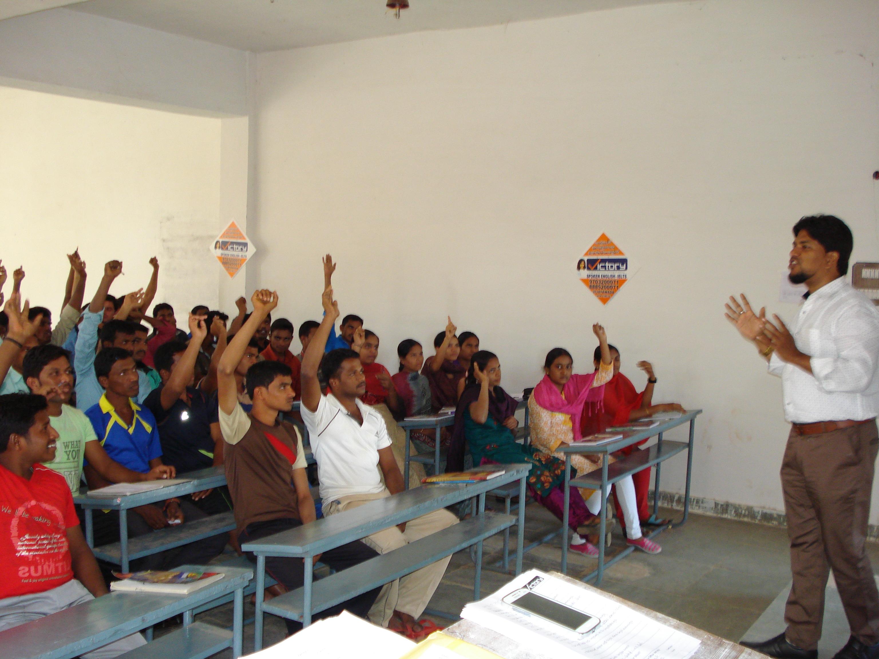 Victory spoken english Students participating in seminar